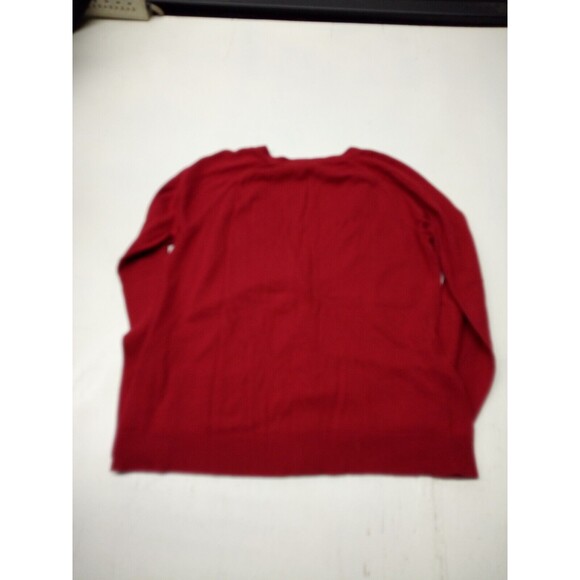 Worthington Woman Sweater Red Open Button Up Cardigan Knit Large - Picture 5 of 5